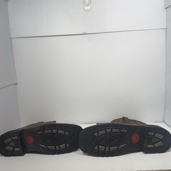 Justin Work Boots Men 13D Steel Toe Western Leather Brown Pull-On ASTM F2413-11 - Picture 6 of 8